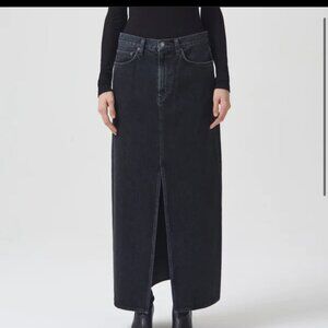 AGOLDE Leif Denim Maxi Skirt – Spider Wash